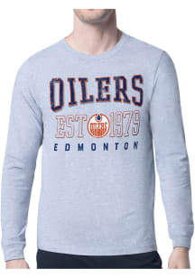 Starter Edmonton Oilers Grey Retro Long Sleeve T Shirt