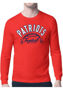 Starter New England Patriots Red Half Ball Long Sleeve T Shirt