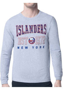 Starter New York Islanders Grey Retro Long Sleeve T Shirt