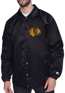 Starter Chicago Blackhawks Mens Black Shield Medium Weight Jacket
