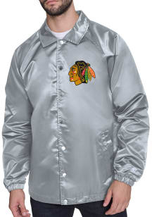Starter Chicago Blackhawks Mens Grey Shield Medium Weight Jacket