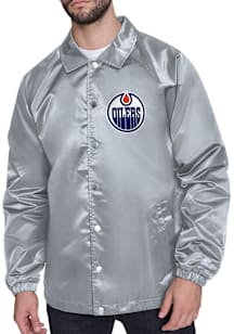 Starter Edmonton Oilers Mens Grey Shield Medium Weight Jacket