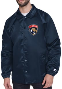 Starter Florida Panthers Mens Navy Blue Shield Medium Weight Jacket
