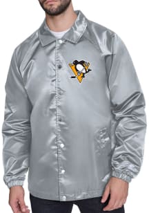 Starter Pittsburgh Penguins Mens Grey Shield Medium Weight Jacket
