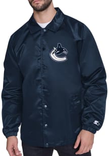 Starter Vancouver Canucks Mens Navy Blue Shield Medium Weight Jacket