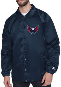 Starter Washington Capitals Mens Navy Blue Shield Medium Weight Jacket