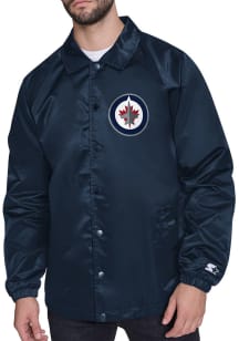 Starter Winnipeg Jets Mens Navy Blue Shield Medium Weight Jacket