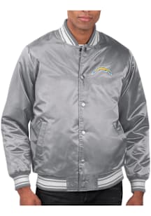 Starter Los Angeles Chargers Mens Grey Stacked Logo Medium Weight Jacket
