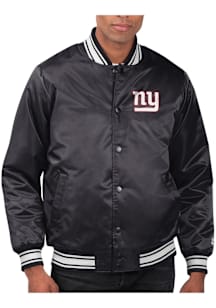 Starter New York Giants Mens Black Stacked Logo Medium Weight Jacket