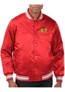 Starter Chicago Blackhawks Mens Red Stacked Logo Medium Weight Jacket