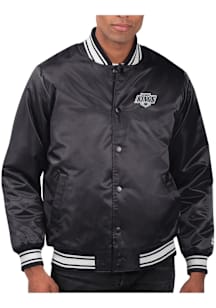 Starter Los Angeles Kings Mens Black Stacked Logo Medium Weight Jacket