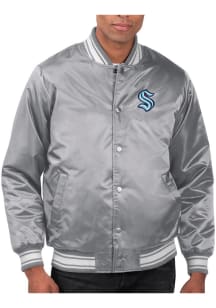 Starter Seattle Kraken Mens Grey Stacked Logo Medium Weight Jacket