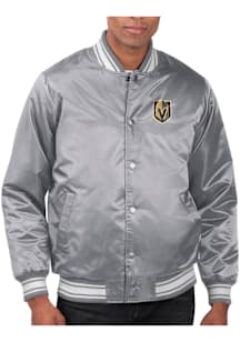 Starter Vegas Golden Knights Mens Grey Stacked Logo Medium Weight Jacket