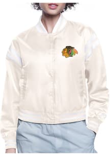 Starter Chicago Blackhawks Womens White Circe Logo Medium Weight Jacket