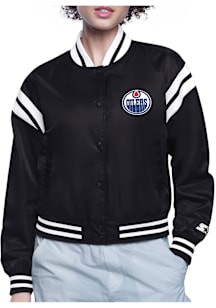 Starter Edmonton Oilers Womens Black Circe Logo Medium Weight Jacket