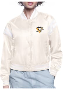 Starter Pittsburgh Penguins Womens White Circe Logo Medium Weight Jacket