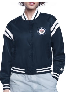Starter Winnipeg Jets Womens Navy Blue Circe Logo Medium Weight Jacket
