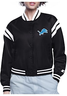 Starter Detroit Lions Womens Black Football Girls Medium Weight Jacket