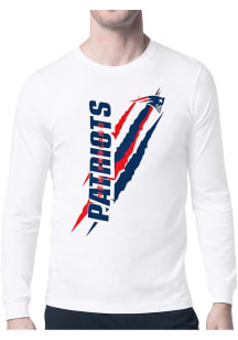 Starter New England Patriots White Color Scratch Long Sleeve T Shirt