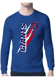 Starter New York Giants Blue Color Scratch Long Sleeve T Shirt