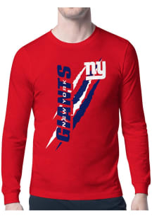 Starter New York Giants Red Color Scratch Long Sleeve T Shirt