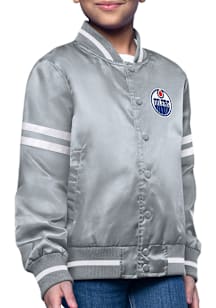 Starter Edmonton Oilers Girls Grey Circe Logo Medium Weight Jacket