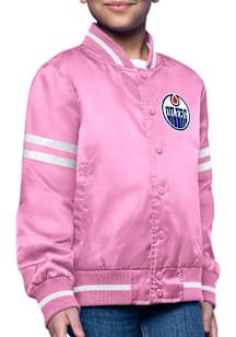 Starter Edmonton Oilers Girls Pink Circe Logo Medium Weight Jacket
