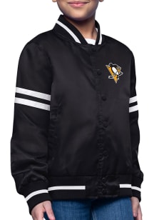 Starter Pittsburgh Penguins Girls Black Circe Logo Medium Weight Jacket