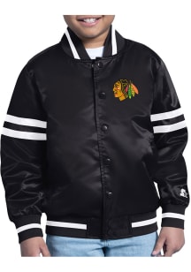 Starter Chicago Blackhawks Youth Black Shield Medium Weight Jacket