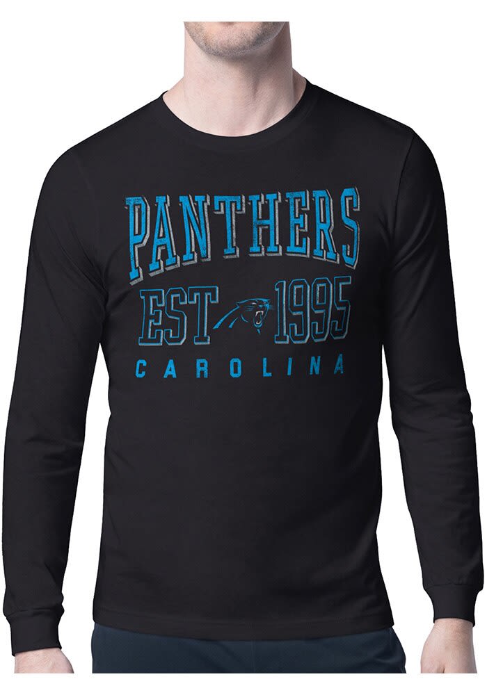 Starter Carolina Panthers Retro Long Sleeve T Shirt BLACK - 434402312