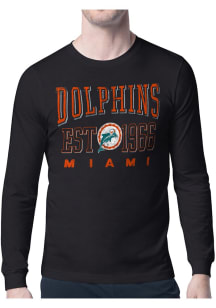 Starter Miami Dolphins Black Retro Long Sleeve T Shirt