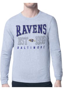 Starter Baltimore Ravens Grey Retro Long Sleeve T Shirt