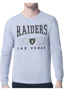 Starter Las Vegas Raiders Grey Retro Long Sleeve T Shirt