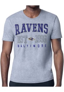 Starter Baltimore Ravens Grey Retro Short Sleeve T Shirt