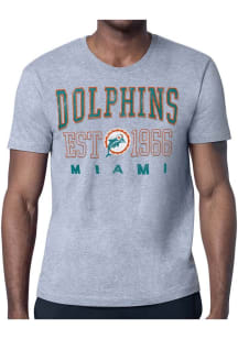 Starter Miami Dolphins Grey Retro Short Sleeve T Shirt