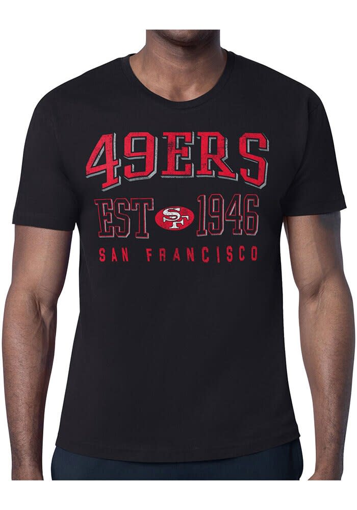 Starter San Francisco 49ers BLACK Retro Short Sleeve T Shirt