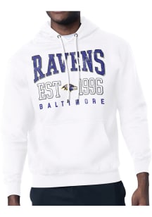 Starter Baltimore Ravens Mens White Retro Long Sleeve Hoodie