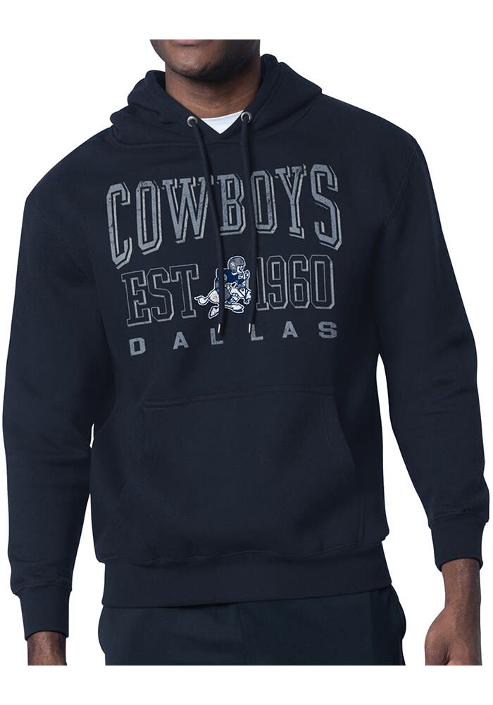Starter Dallas Cowboys Mens NAVY Retro Hoodie - 434402552