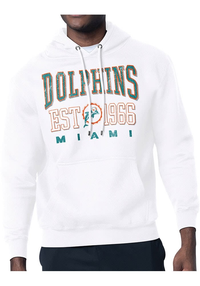 Starter Miami Dolphins Mens White Retro Hoodie - 434402590