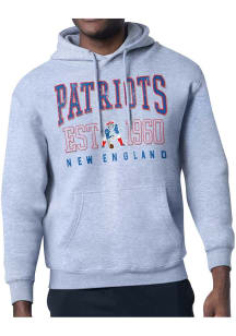 Starter New England Patriots Mens Grey Retro Long Sleeve Hoodie