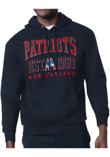 Starter New England Patriots Mens Navy Blue Retro Long Sleeve Hoodie