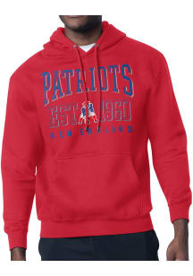 Starter New England Patriots Mens Red Retro Long Sleeve Hoodie