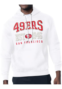 Starter San Francisco 49ers Mens White Retro Long Sleeve Hoodie