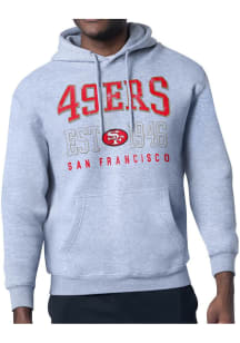 Starter San Francisco 49ers Mens Grey Retro Long Sleeve Hoodie