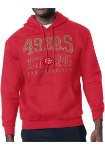 Starter San Francisco 49ers Mens Red Retro Long Sleeve Hoodie