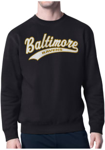Starter Baltimore Ravens Mens Black Tailsweep Long Sleeve Crew Sweatshirt
