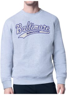 Starter Baltimore Ravens Mens Grey Tailsweep Long Sleeve Crew Sweatshirt