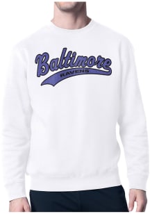 Starter Baltimore Ravens Mens White Tailsweep Long Sleeve Crew Sweatshirt