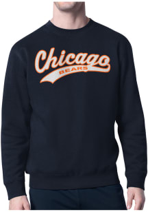 Starter Chicago Bears Mens Navy Blue Tailsweep Long Sleeve Crew Sweatshirt