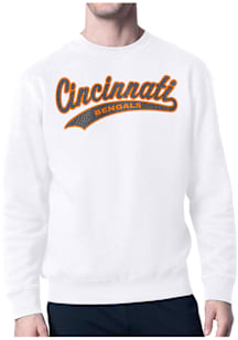 Starter Cincinnati Bengals Mens White Tailsweep Long Sleeve Crew Sweatshirt
